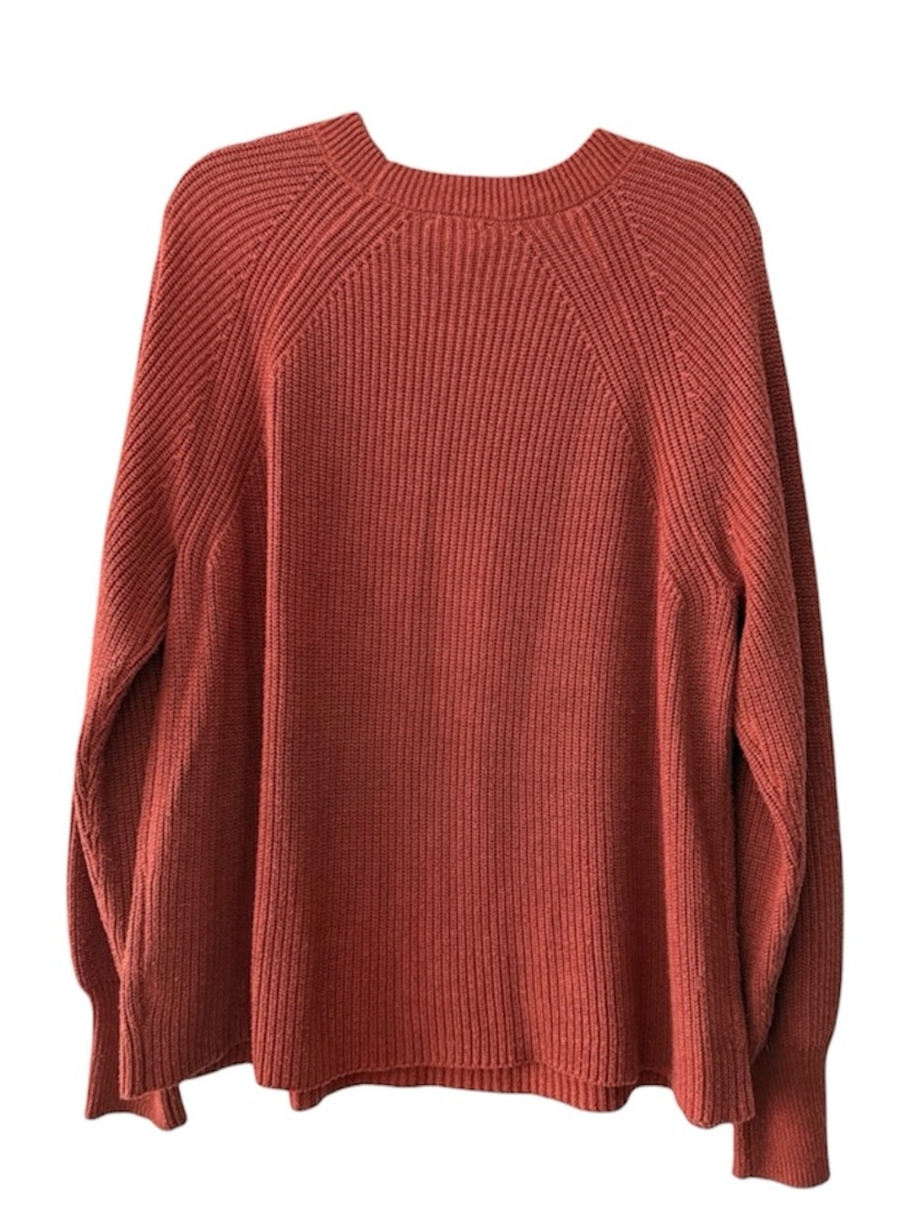 Jessica Simpson Ribbed Crewneck Sweater In Rust Size L - Picture 2 of 3